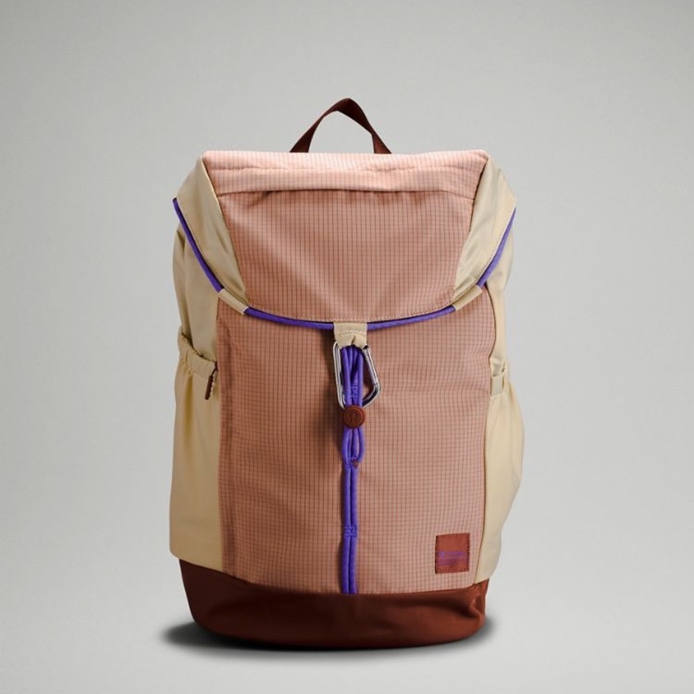 lululemon athletica Pink & Cream Backpack with Purple Trim